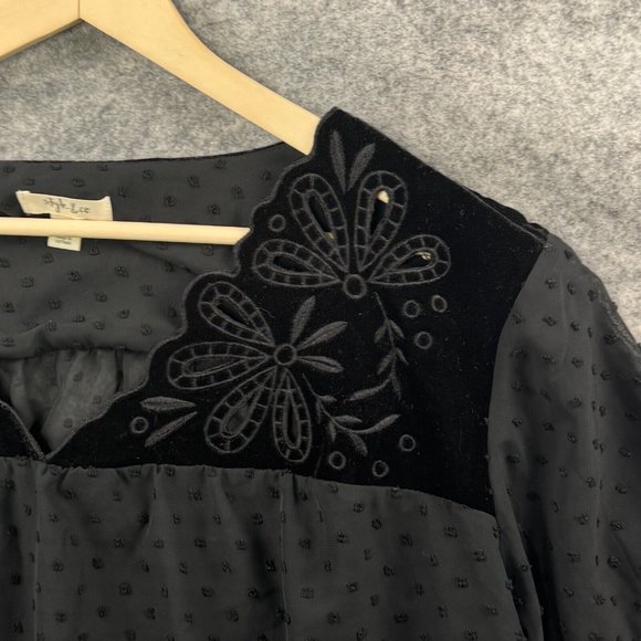 Style & Co Top Womens Plus 4X Black Sheer Velvet Boho Flowy Tunic Whimsigoth NEW - Picture 4 of 11